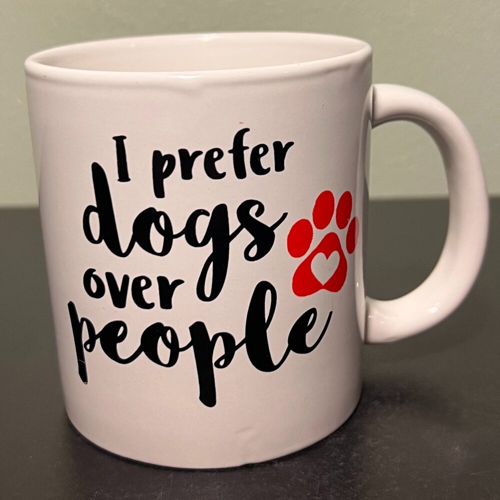 Royal Norfolk I PREFER DOGS OVER PEOPLE Ceramic Coffee Mug Dog Lover Cup